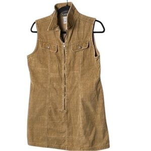 Y2K  70 s thick corduroy neutral tan dress,size 11, retro,boho,lagenlook,preppy